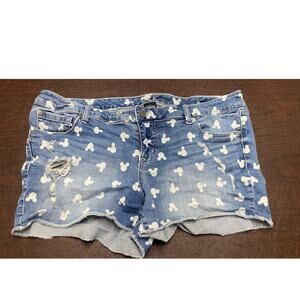 Torrid Disney Mickey Mouse Distressed Denim Shorts Size 16